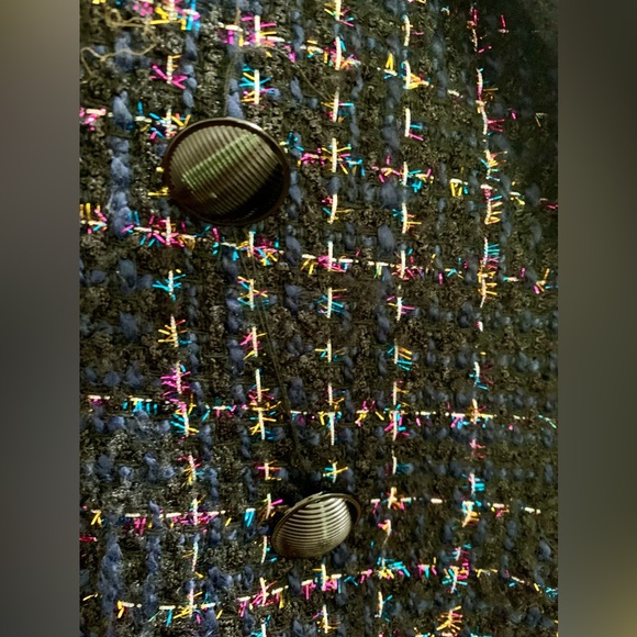 NWOT House of Harlow Double Breasted Button Blue Tweed Blazer Jacket Sz. Small - Picture 8 of 16